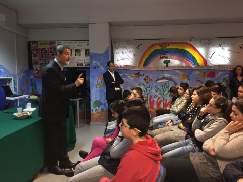Nello Musumeci a Brancaccio per incontrare i ragazzi della scuola di don Pino