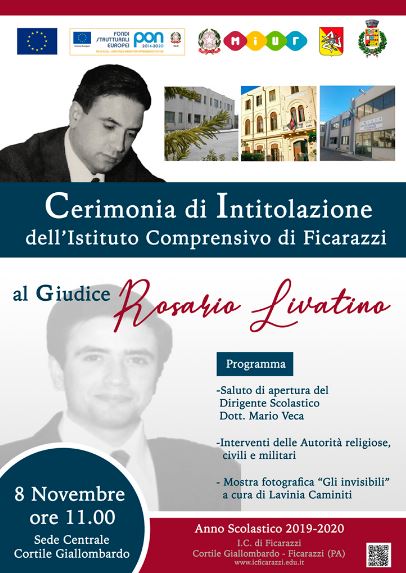 Intitolazione dell’Istituto comprensivo di Ficarazzi al giudice Rosario Livatino