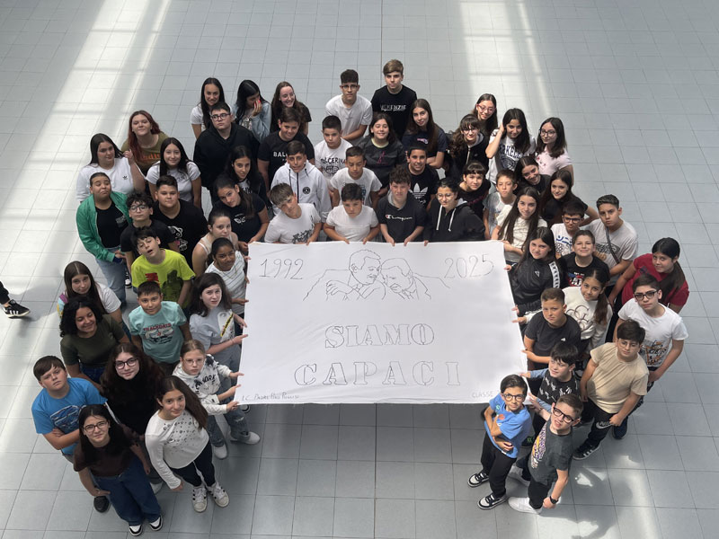 23 Maggio. “Siamo Capaci” è lo slogan dei nostri studenti per celebrare il XXXIII anniversario delle stragi di Capaci e di Via D’Amelio
