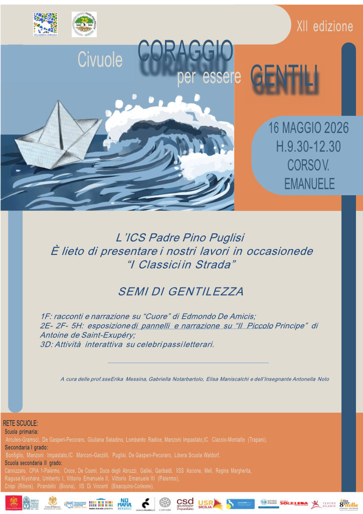 L’ICS Padre Pino Puglisi È lieto di presentare i nostri lavori in occasione de “I Classici in Strada”